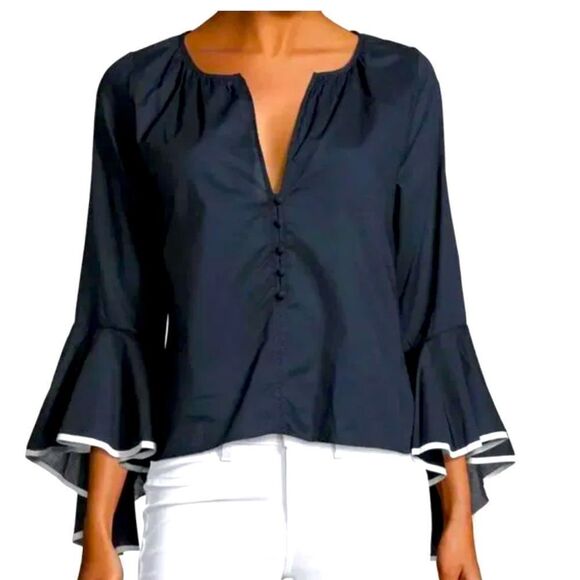 MISA Los Angeles Segall Flared Sleeve Top - Picture 1 of 10